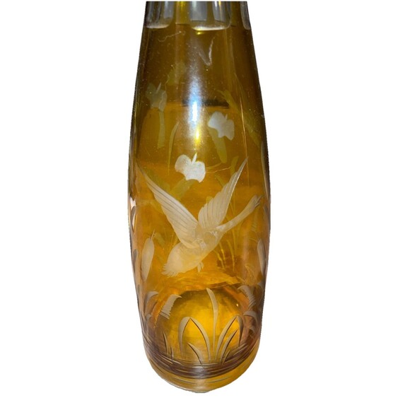 Yellow cut-to-clear Czech Bohemian crystal glass - Picture 2 of 2